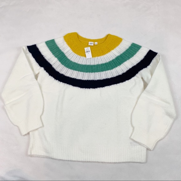 Gap striped long sleeve pullover sweater crew neck - Picture 1 of 11